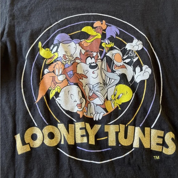 Youth / Womens Throwback Looney Tunes Black T-Shirt Size Small - Picture 2 of 4